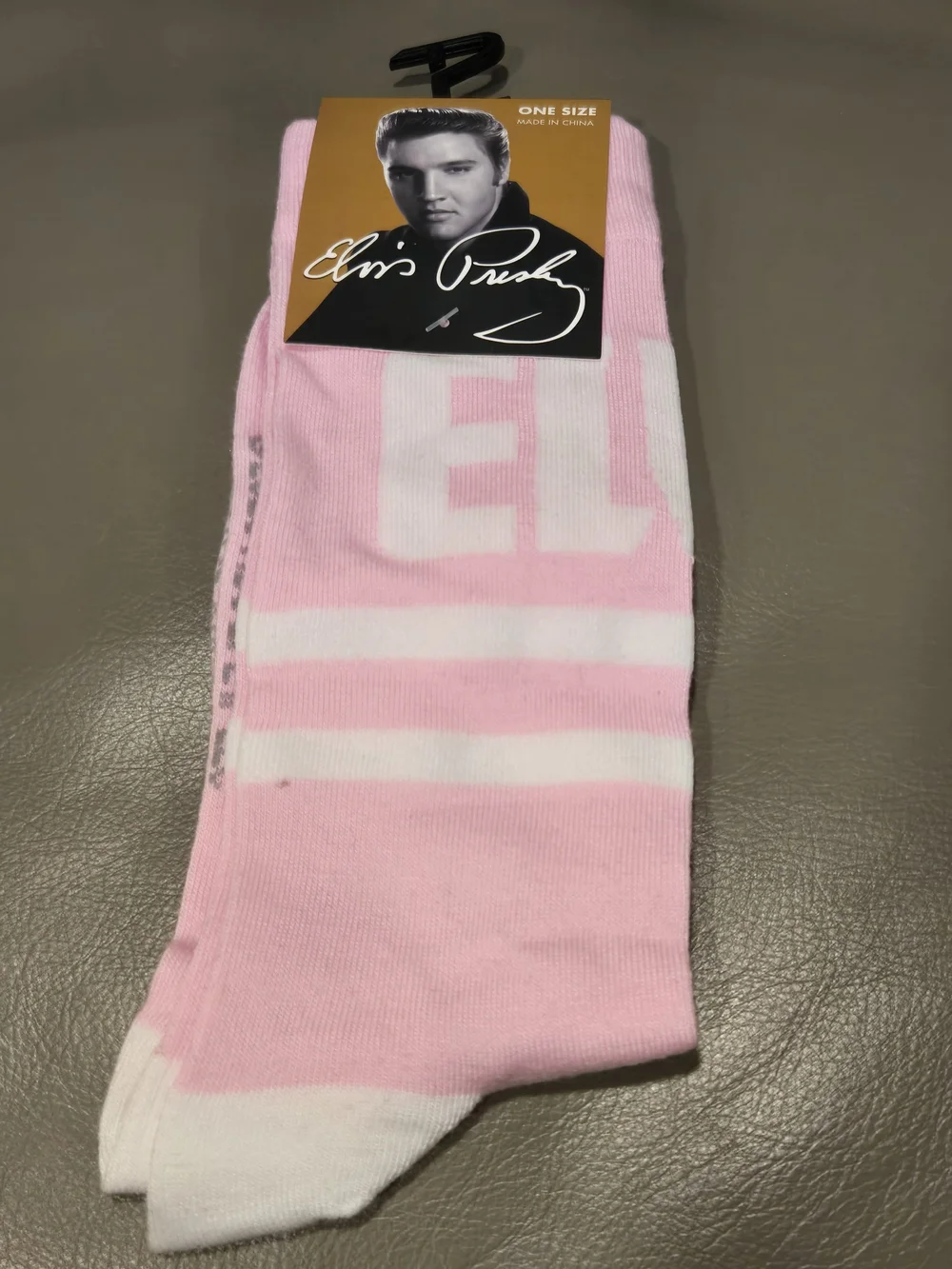 Elvis Presley  Pink & White Crew Socks  NWT